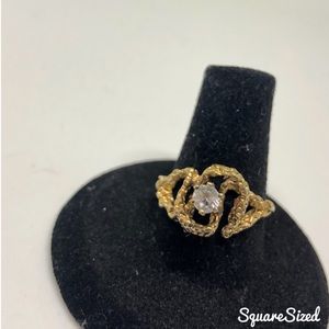 Gold Vermeil Sterling Modernist ring